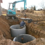 Kanalizācijas izbūve ar betona grodiem
